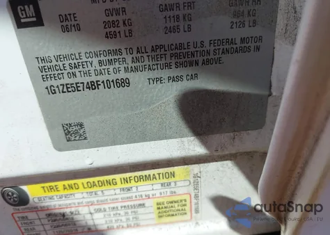 2011 Chevrolet Malibu Ltz из США, поврежденный, VIN 1G1ZE5E74BF101689